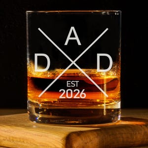 New Dad Whisky Glas - Zum ersten Mal Papa - Geschenk für Papa - Papa hergestellt kundenspezifisch - personalisierte Papa Geschenke - 2021, 2022, 2023, 2024, 2025 Bild 7
