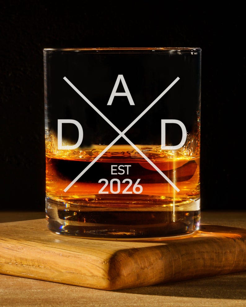 New Dad Whisky Glas - Zum ersten Mal Papa - Geschenk für Papa - Papa hergestellt kundenspezifisch - personalisierte Papa Geschenke - 2021, 2022, 2023, 2024, 2025 Bild 7