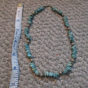 Vintage Carol Dauplaise Signed Faux Turquoise Stone necklace