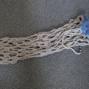 European string crocheted market bag - tan