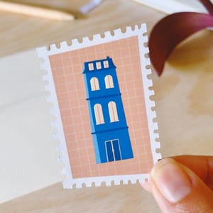Stickers Timbre Mansion avec Drapeau AroAce – Autocollants Fierté LGBT, Design Queer