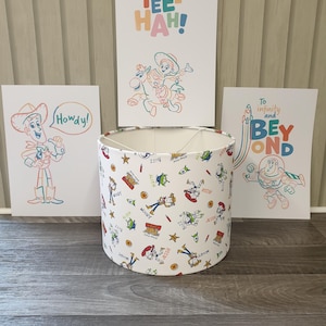 Toy Story Handmade Lampshade | Ceiling or Table Lamp Shade plus Matching A4 Wall Art Set