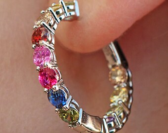 Orecchini in argento sterling 925 con pietra di luna arcobaleno: design a foglia fatto a mano - Italia Orecchini in argento sterling 925 con pietra di luna arcobaleno: design a foglia fatto a mano - Italia