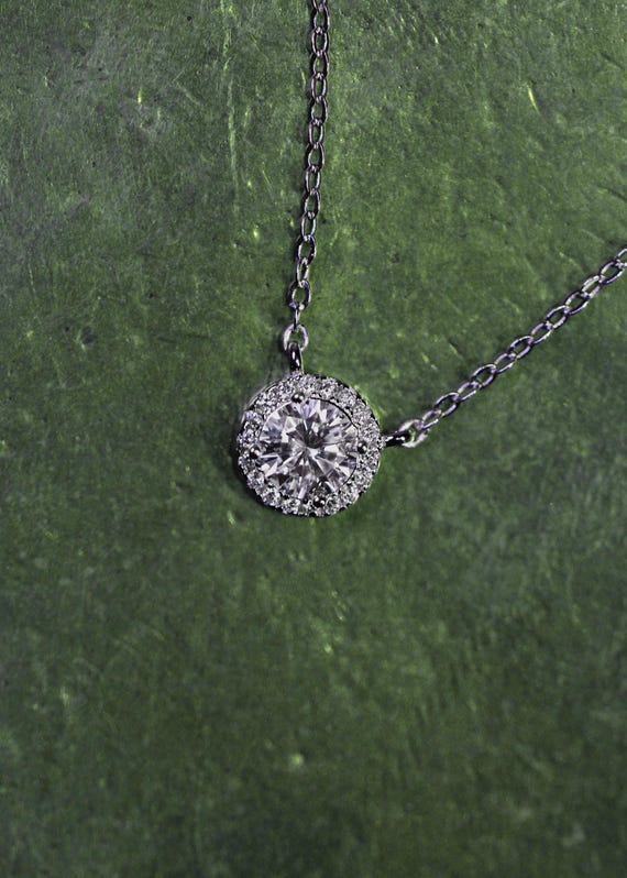 Pendentif Breloque Pour Collier En Argent Sterling 925 - Serti De 4 Diamants Véritables - Marque DL Chine - Occasion