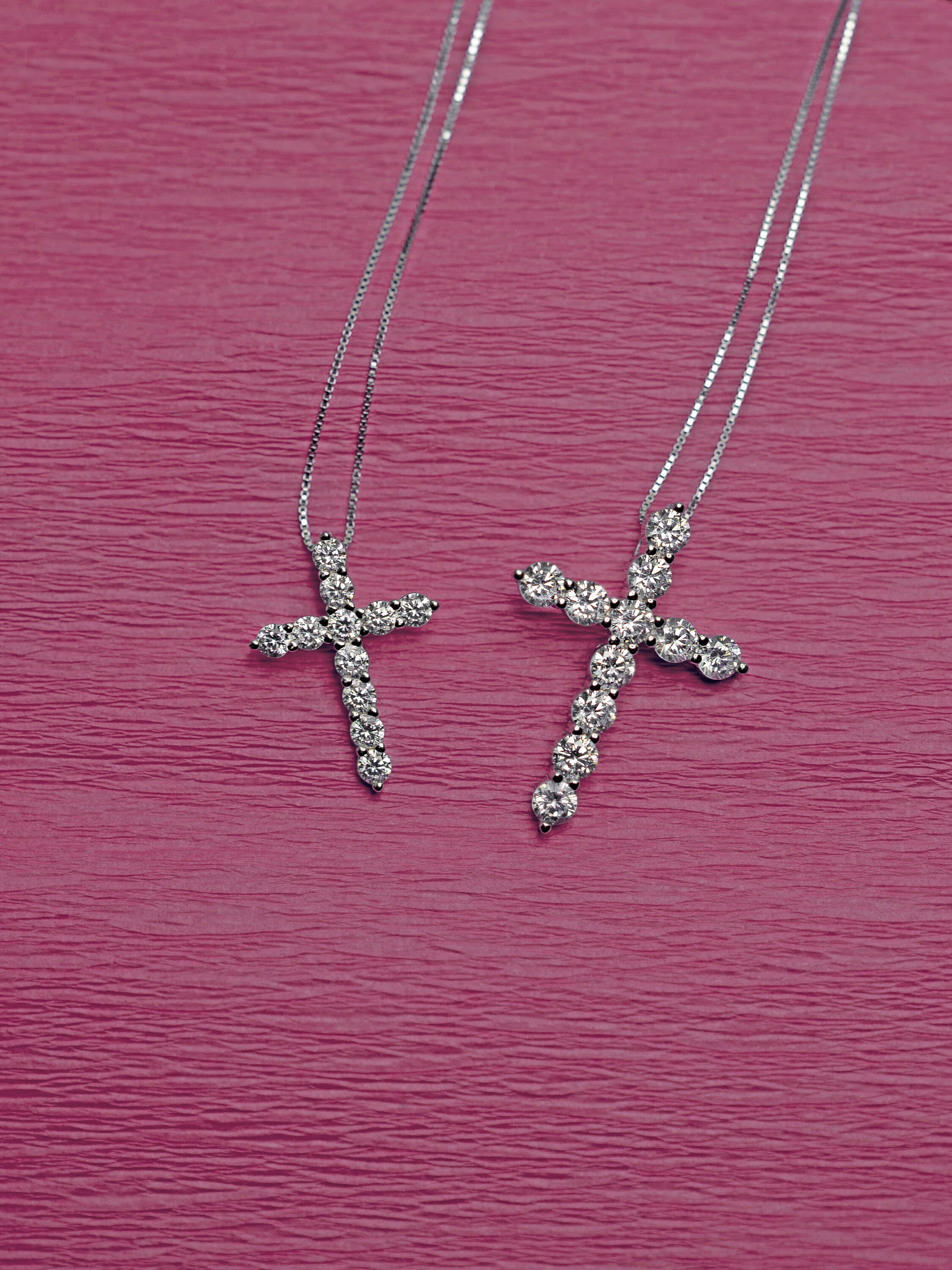 Collana Con Pendente Croce In Argento 925 E Moissanite 2 Ct - Giorno Di Natale - Animas Jewels - Foto 3
