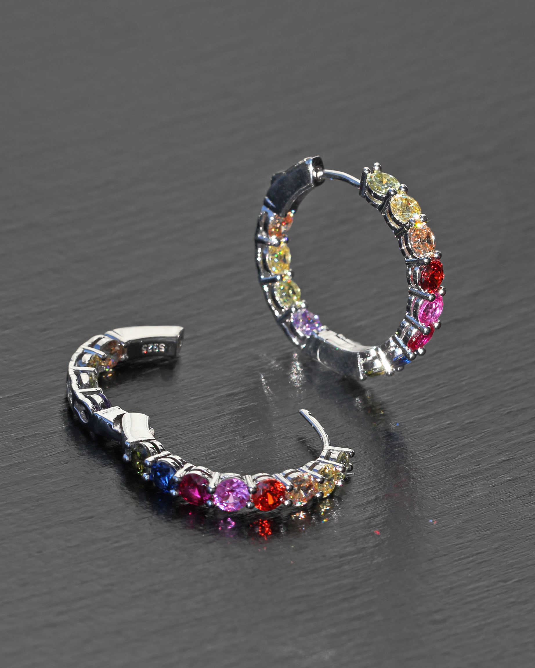 Ciondolo Chantecler Logo grande Gallo e arcobaleno in argento sterling Ciondolo Chantecler Logo grande Gallo e arcobaleno in argento sterling
