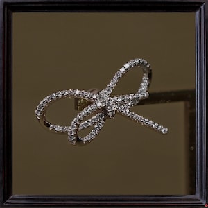Sterling silver earrings bows with zirconia. Aesthetic earrings.