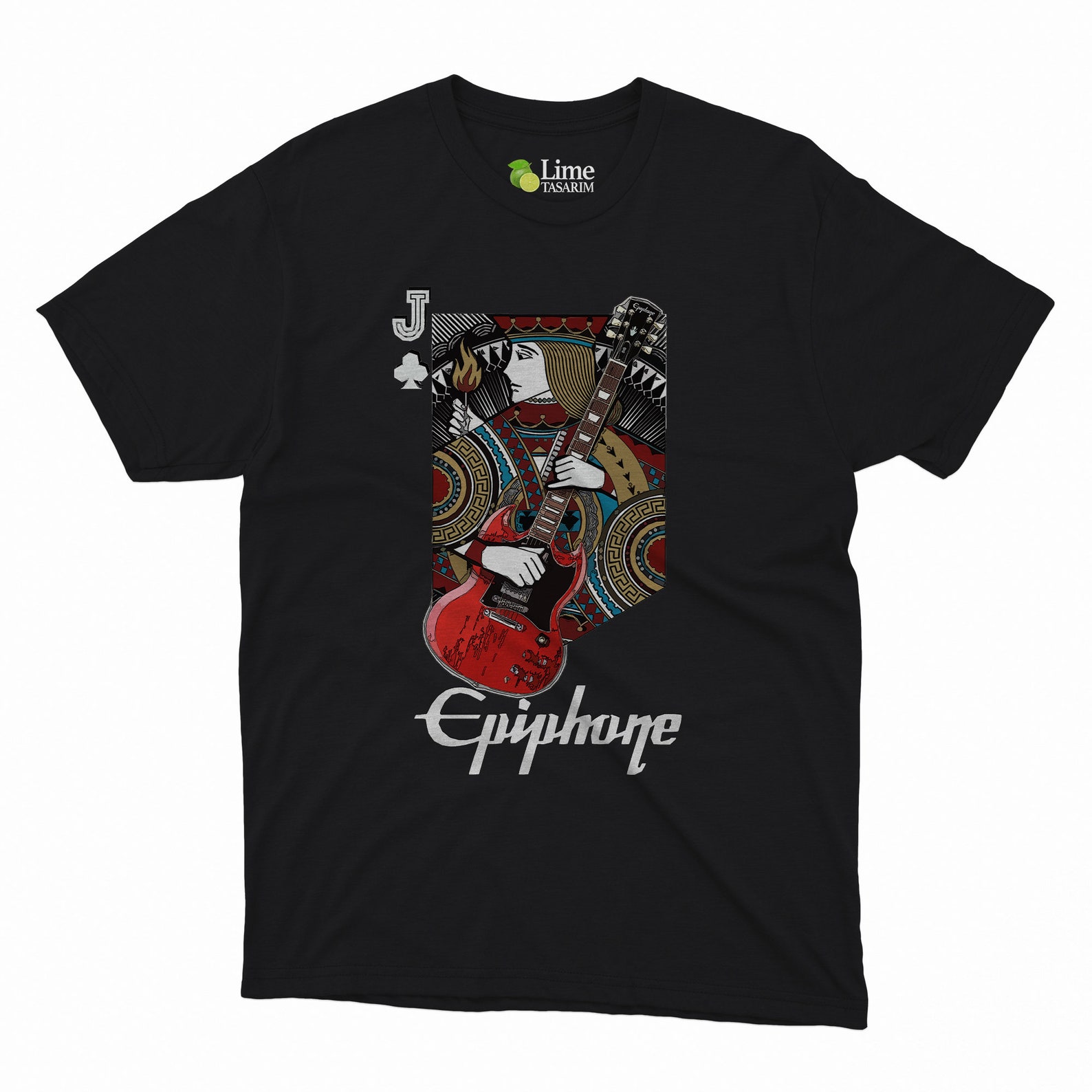 Epiphone SG Play Card TShirt Guitar Funny Trend Blues Jazz Etsy