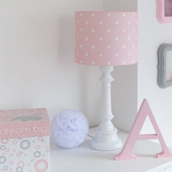 Lampe de table pour enfants « Lovely Dots » - Lampe de chevet pour enfants - Lampe de bureau - Décoration de chambre d’enfant - Veilleuse pour garçons et filles