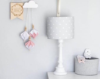 Table Lamp for Kids "Lovely Dots Grey" - Night Light - Bedside Lamp - Scandinavian Nursery - Kids Bedroom Decoration