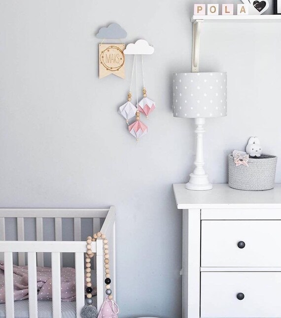 Table Lamp for Kids lovely Dots Grey Night Light Bedside Lamp