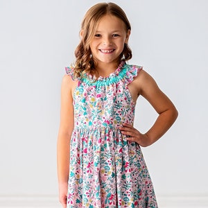 Girls Long Maxi or Midi Dress • Girls Liberty of London Cotton Pink Dress • Tween Birthday Summer Spring Sundress • Size 4 5 6 7 8 10 12 14