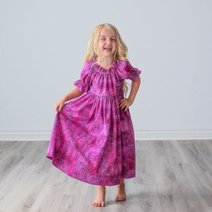 Girls Long Maxi Midi Knee length Dress Girls Pink Blush Rose Dress Sleeves options Tween Toddler Dress Size 4 5 6 8 10 12 14 image 1