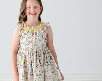 Girls Maxi or Midi Dress • Girls Meadow Floral SunDress • Girls Twirling Twirly Toddler Summer dress • Tween Dress • Size 4 5 6 7 8 10 12