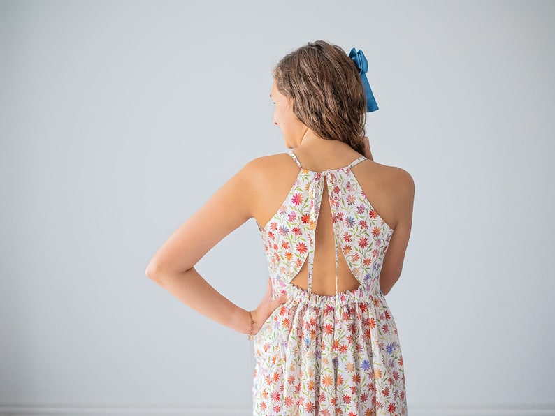Girls Long Maxi or Midi Dress Girls Soft Floral Ruffled Lace detail Dress Summer SunDress Tween Dance Dress Sizes 4 5 6 7 8 10 12 image 5