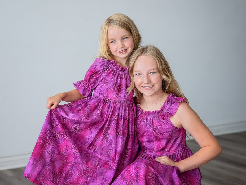 Girls Long Maxi Midi Knee length Dress Girls Pink Blush Rose Dress Sleeves options Tween Toddler Dress Size 4 5 6 8 10 12 14 image 6