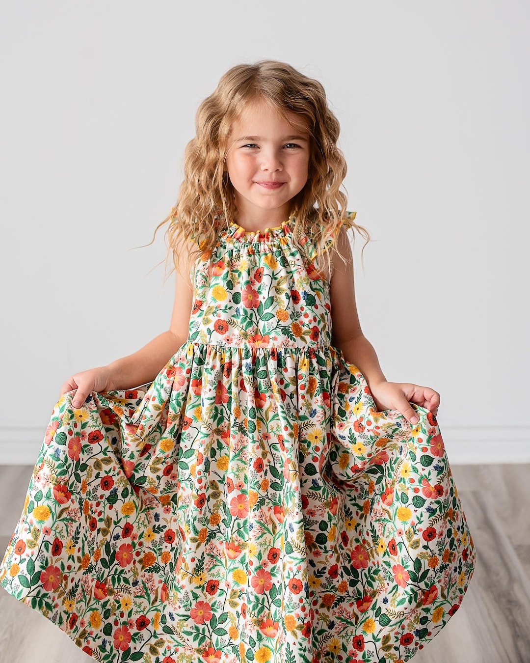 KIDS FRILL HEM TIERED DRESS 12-14 PRETTY AS A POPPY main image 0