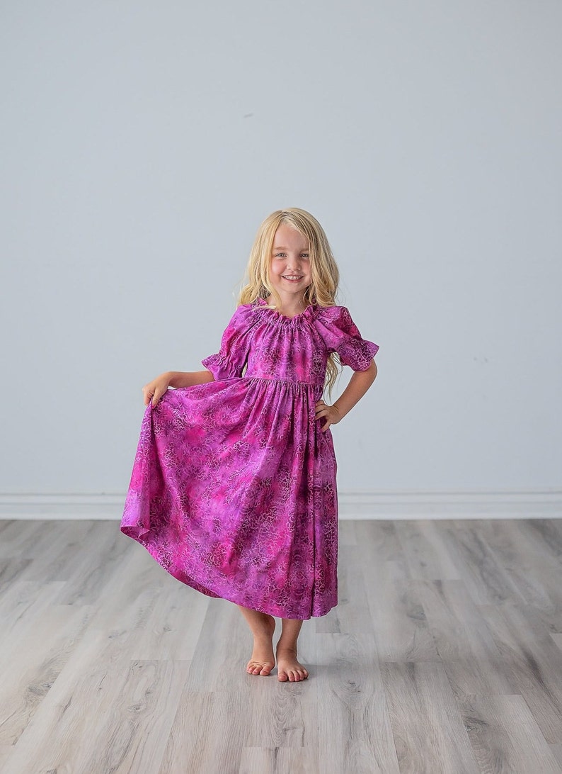 Girls Long Maxi Midi Knee length Dress Girls Pink Blush Rose Dress Sleeves options Tween Toddler Dress Size 4 5 6 8 10 12 14 image 3