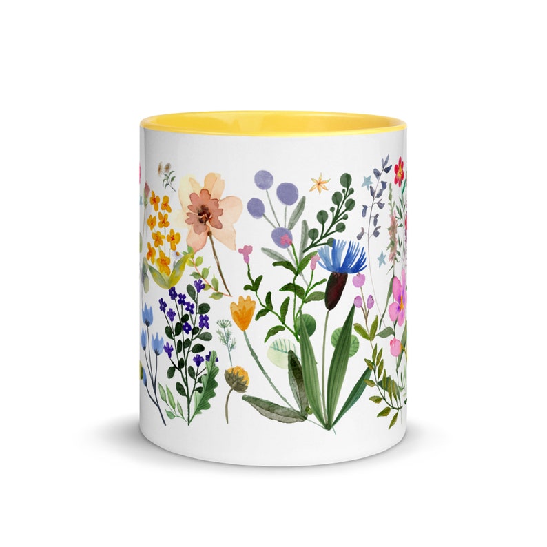 Wildflower Floral Flower Mug, Cottagecore Mug, Nature Mug, Garden Mug ...
