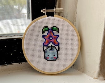 Cross-Stich Junimo Pattern- Blue- Stardew Valley Digital Download PDF