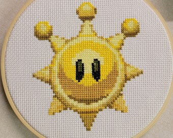 Cross Stitch Shine Sprite Pattern Super Mario Sunshine - Digital Download PDF