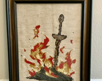 Cross-Stitch Bonfire Pattern Dark Souls Digital Download PDF