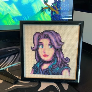 Cross-Stitch Abigail Portrait Pattern Stardew Valley Digital Download PDF