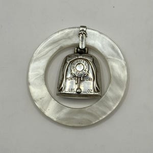 Vintage Web Sterling Silver Baby Rattle & Teething Ring