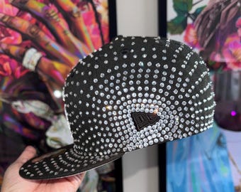 Casquette ajustée en strass personnalisée Casquette de baseball Bling personnalisée Cadeau glacé pour lui Streetwear