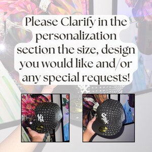 Custom Rhinestone Fitted Hat Personalized Bling Baseball Cap Iced Out Gift for Him Her Streetwear imagem 9