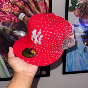 Custom Rhinestone Fitted Hat Personalized Bling Baseball Cap Iced Out Gift for Him Her Streetwear imagem 5