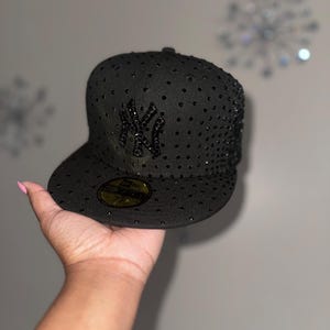 Custom Rhinestone Fitted Hat Personalized Bling Baseball Cap Iced Out Gift for Him Her Streetwear imagem 8