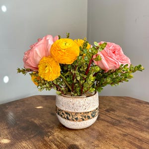 Flower Frog Vase - Handmade Pottery