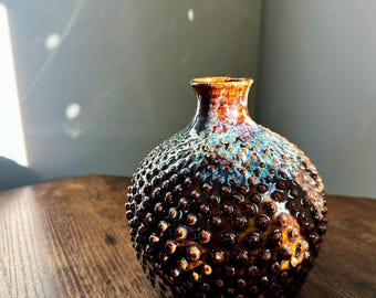 Textured Ceramic Vase - Handmade Pottery