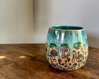 Retro Mushroom Cup - Handmade Pottery