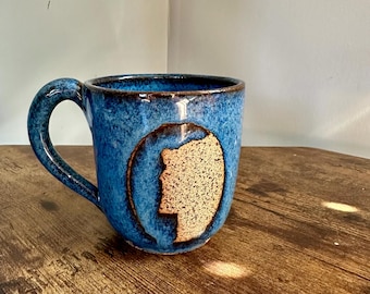 Old Man of the Mountain Mug- Handmade Pottery