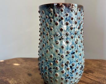 Textured Ceramic Vase - Handmade Pottery