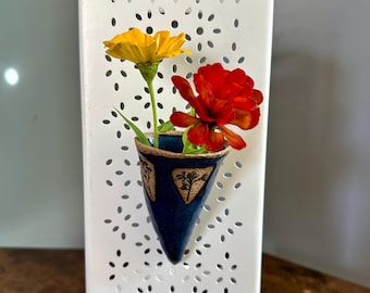 Flowe Wrap Fridge Vase Magnet - Handmade Pottery
