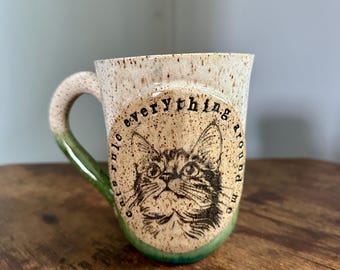 Cat Mug - Handmade Pottery