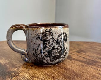 Squirrel Mug - Handmade Pottery