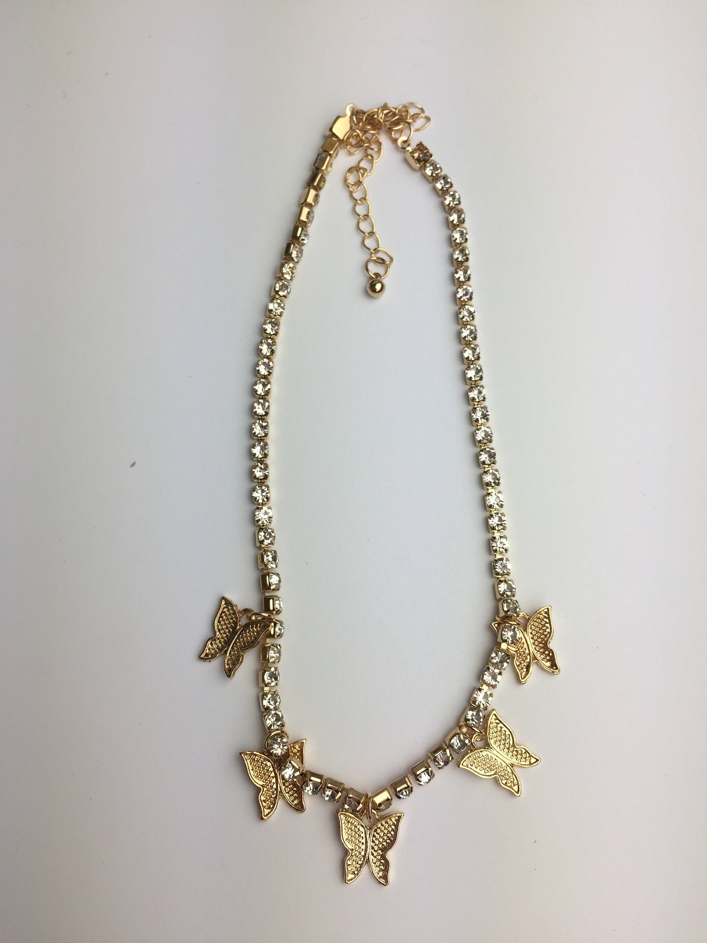 Gold Butterfly Necklace Etsy