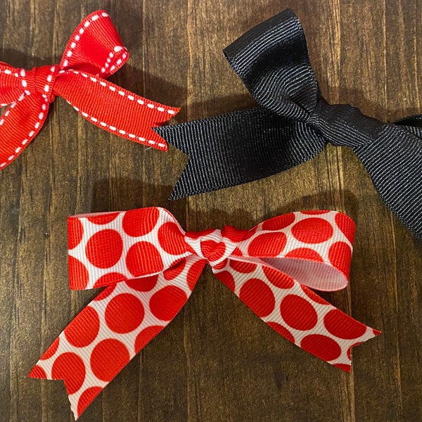 Black & Red Sets, Polka Dot, Dotty Handtied Bows, Freshie bows, Freshie Embellishments, Car Freshie Supplies