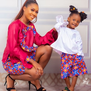 Agyeiwaa kids African Print Ankara Shorts and Blouse Set