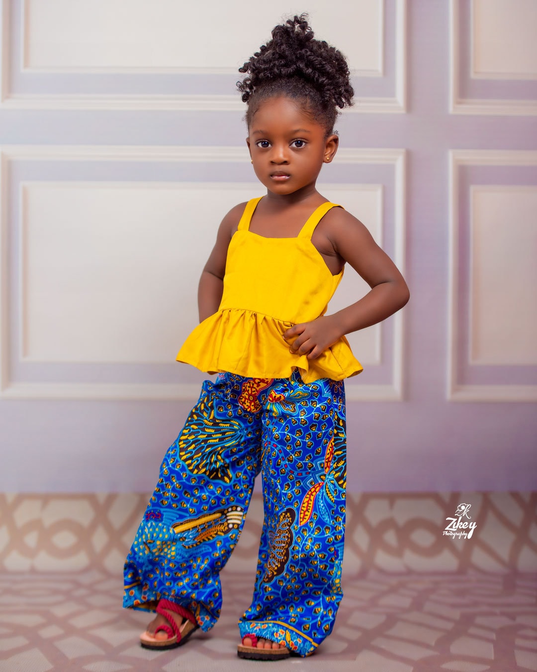 EDLINE Palazzo Pants / Trousers Kids Ankara African Print