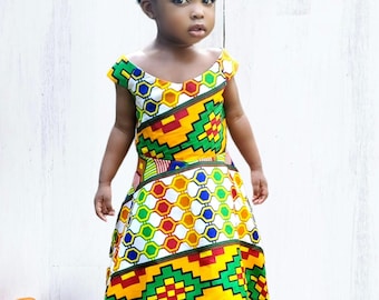 OHENEBEA ANKARA/AFRICAN print kids ball gown dress