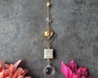 Prism ball Christian quotw mini suncatcher car charm