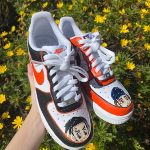 Custom Air Force 1s Black and Orange Artist Themed Etsy Canada