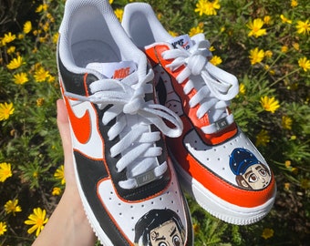 black and orange air force 1s