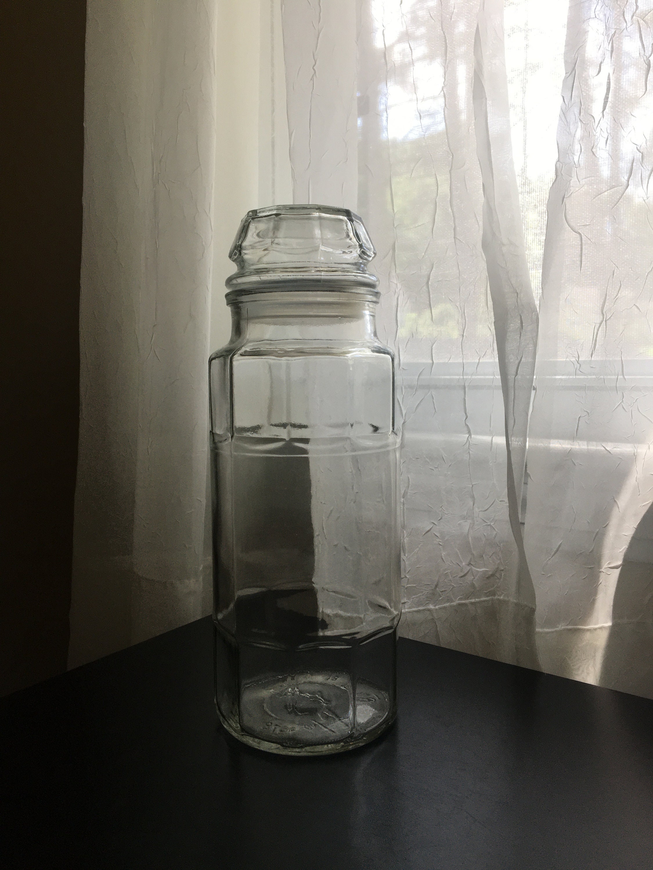 Vintage Planters Peanuts Jar Tall Glass Jar With Lid 1978 Planters