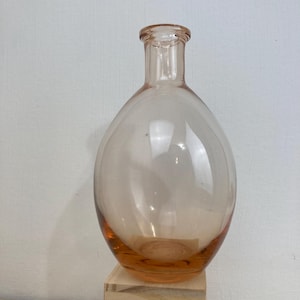 Vintage Peachy Pink Glass Vase: Mid-Century Modern Minimalist Decor